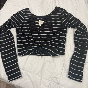 Muse Black and White Striped Blouse